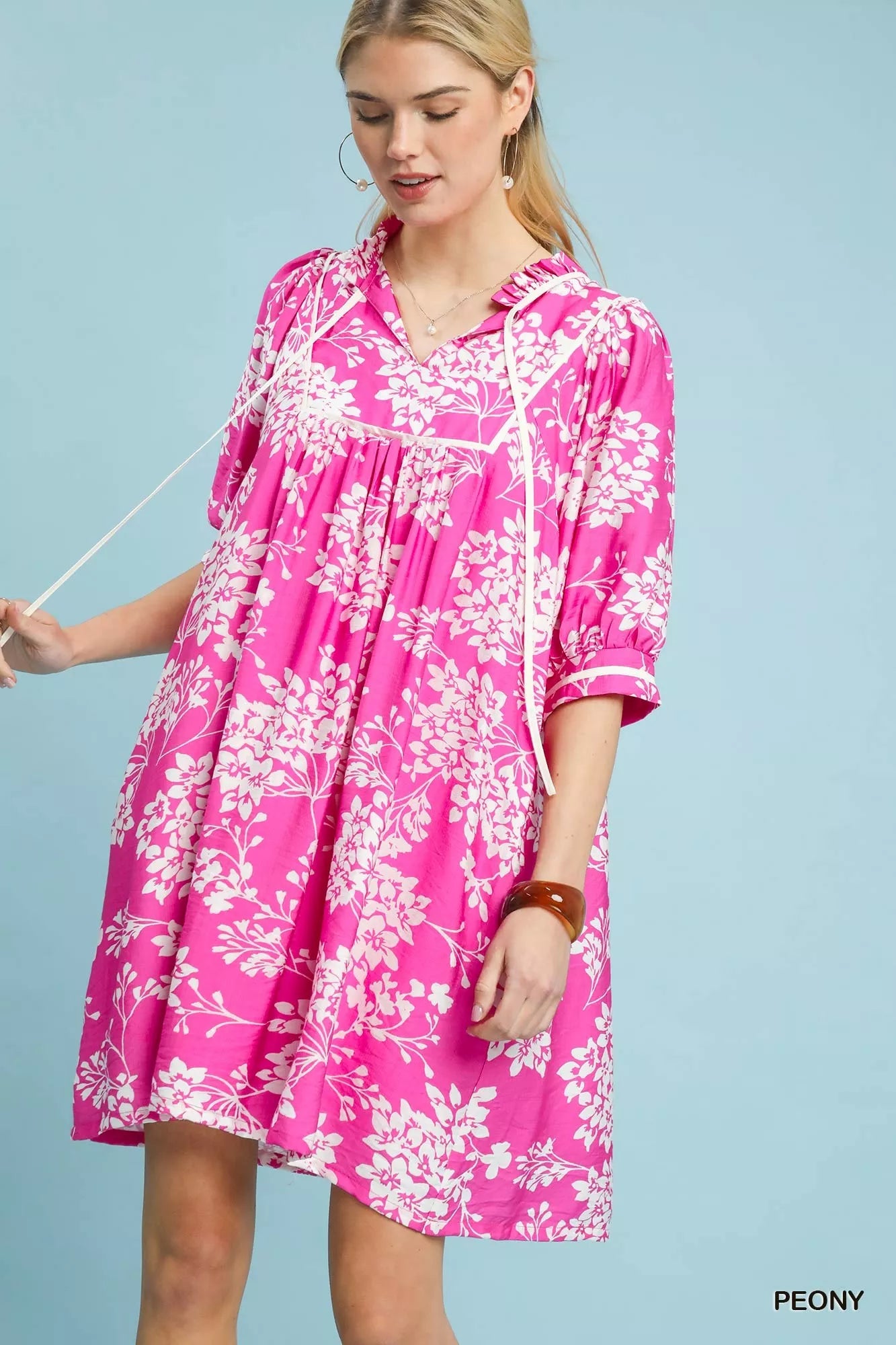 UMGEE Floral Babydoll Dress with Pockets on Simply Obsessed