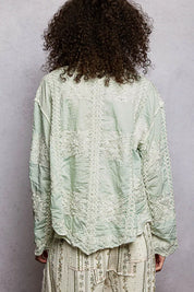 POL Embroidery Button Down Long Sleeve Shirt on Simply Obsessed