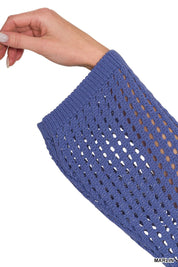 ZENANA Hollow Out Long Sleeve Sweater on Simply Obsessed