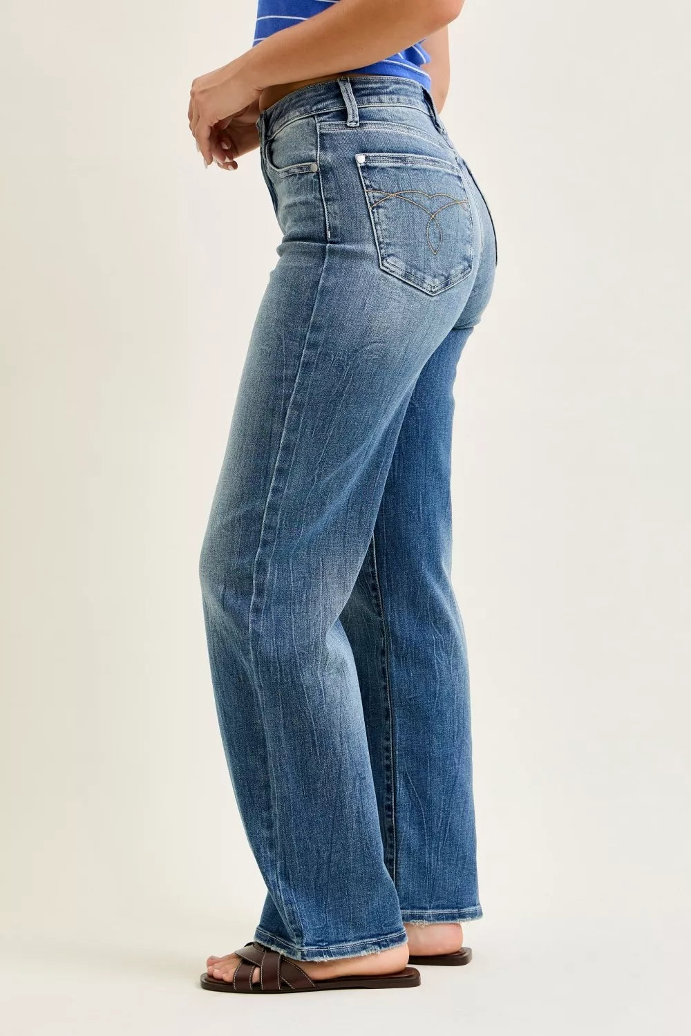 JUDY BLUE Mid Rise 90s Straight Jeans on Simply Obsessed