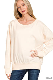 Zenana Fleece Boat Neck Sweatshirt on Simply Obsessed