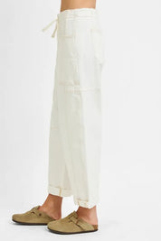 RISEN Full Size High Rise Crop Wide Barrel Cargo Pocket Jeans Plus Size on Simply Obsessed
