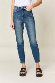 JUDY BLUE Full Size Tummy Control High Waist Slim Jeans on Simply Obsessed