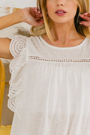 BIBI Ruffled Woven Top on Simply Obsessed