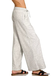 ZENANA Scuba Drawstring Wide Leg Pants on Simply Obsessed