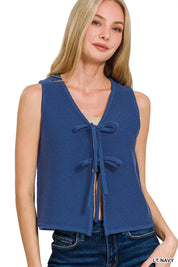 ZENANA Tie Front Sweater Vest on Simply Obsessed