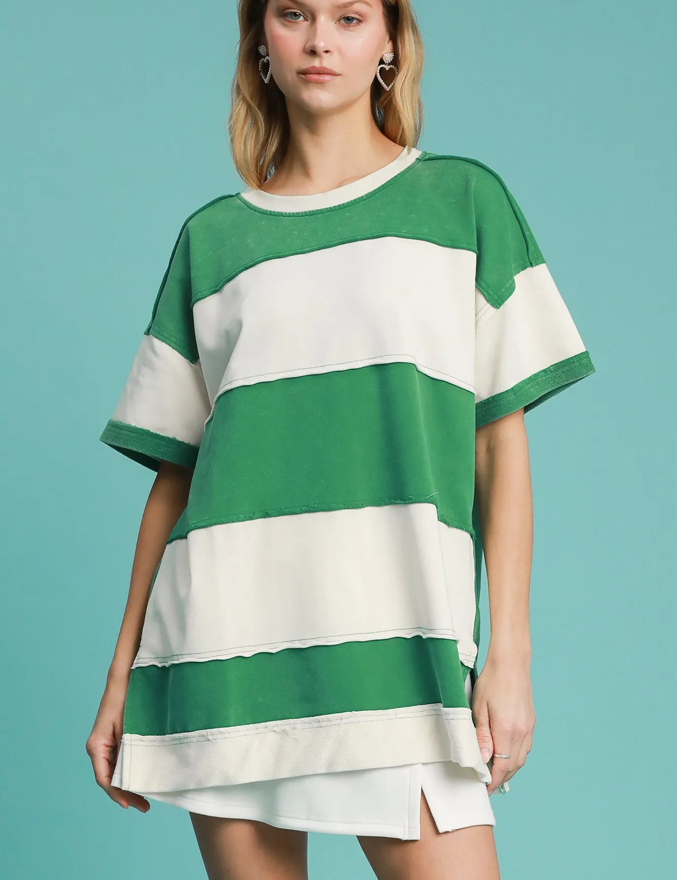 Umgee Mineral Wash ColorBlock Tunic Dress on Simply Obsessed