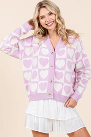Mittoshop Checkered Heart Button Down Cardigan on Simply Obsessed
