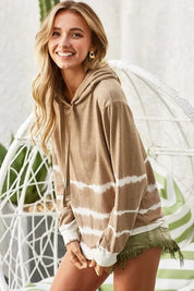 BiBi Drawstring Tie-Dye French Terry Hoodie on Simply Obsessed