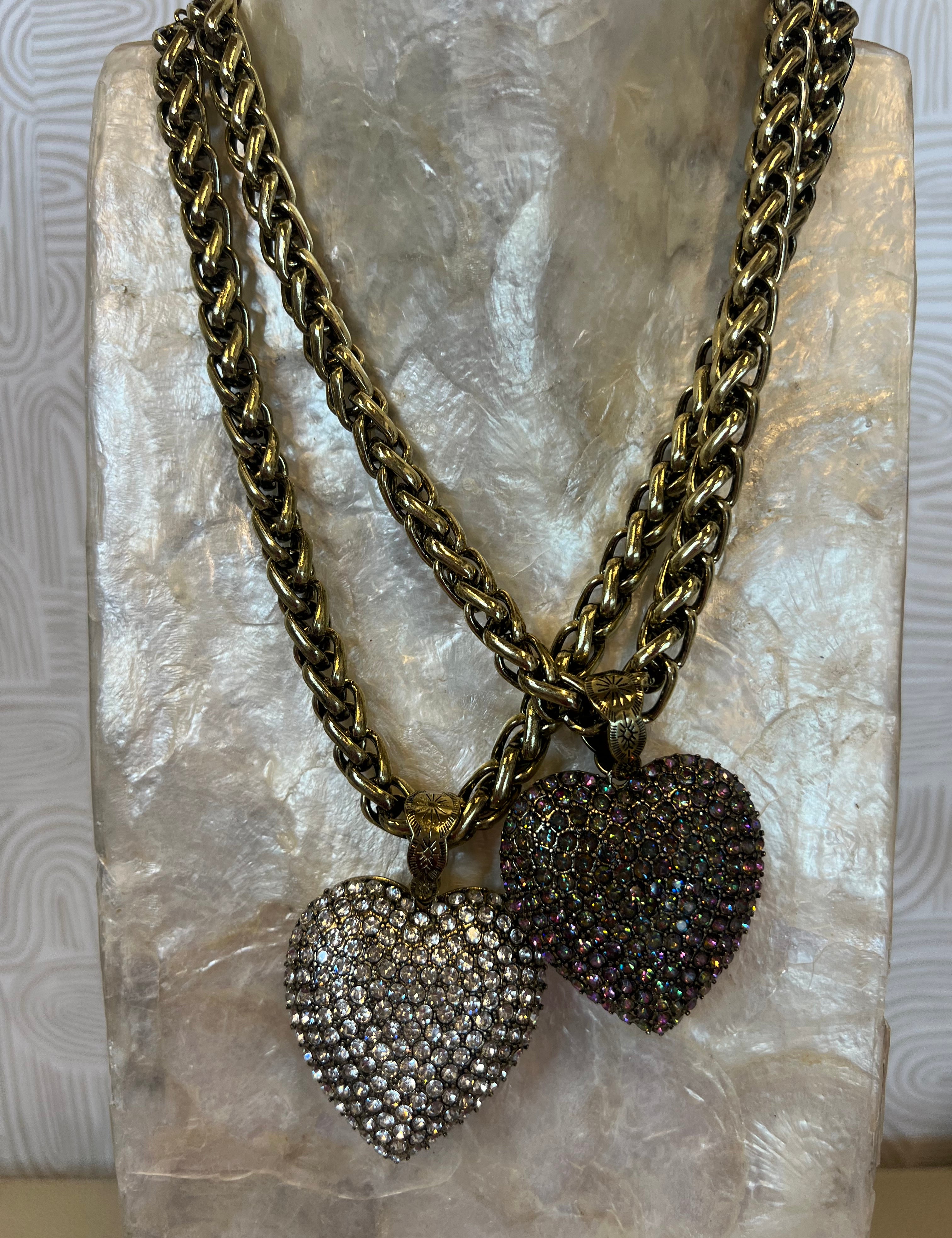 JEWELRY SALE Puffy Heart with Crystals Necklace on Simply Obsessed