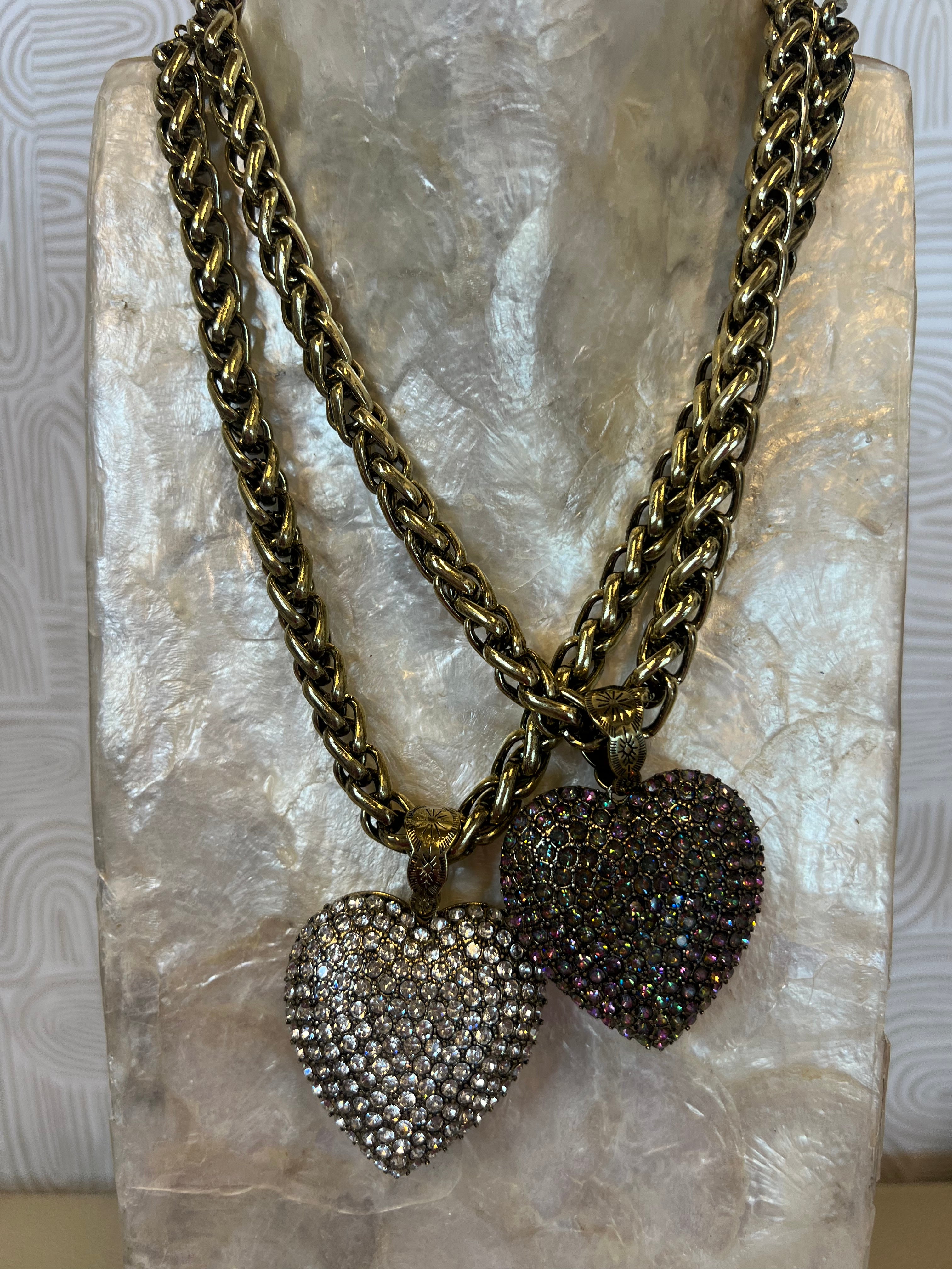 JEWELRY SALE Puffy Heart with Crystals Necklace on Simply Obsessed