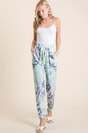 BiBi Tie Dye French Terry Casual Sweat Pants on Simply Obsessed