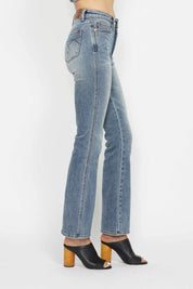 JUDY BLUE Full Size Tummy Control Back Embroidered Pocketed Bootcut Jeans Plus Size on Simply Obsessed