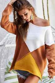 BIBI Color Block Geometric Sweater on Simply Obsessed
