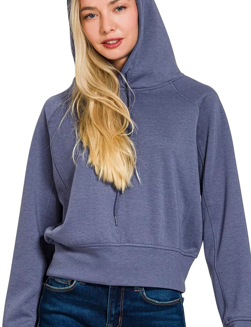 ZENANA Drawstring Scuba Hoodie on Simply Obsessed