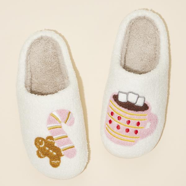 Cocoa + Candy Canes Slippers by JOIA Accessories on Simply Obsessed