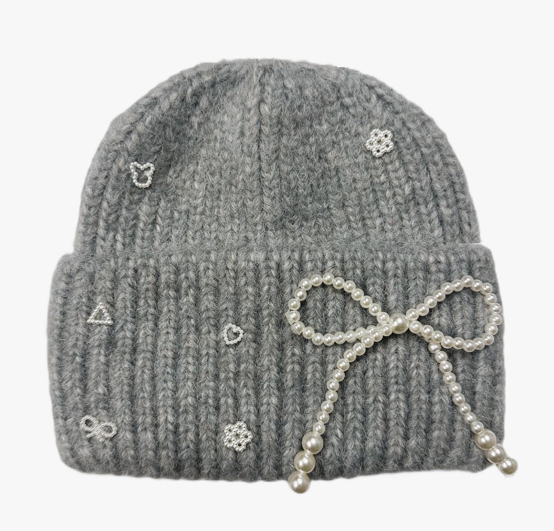 Pearl Bow Beanies by JOIA Accessories on Simply Obsessed