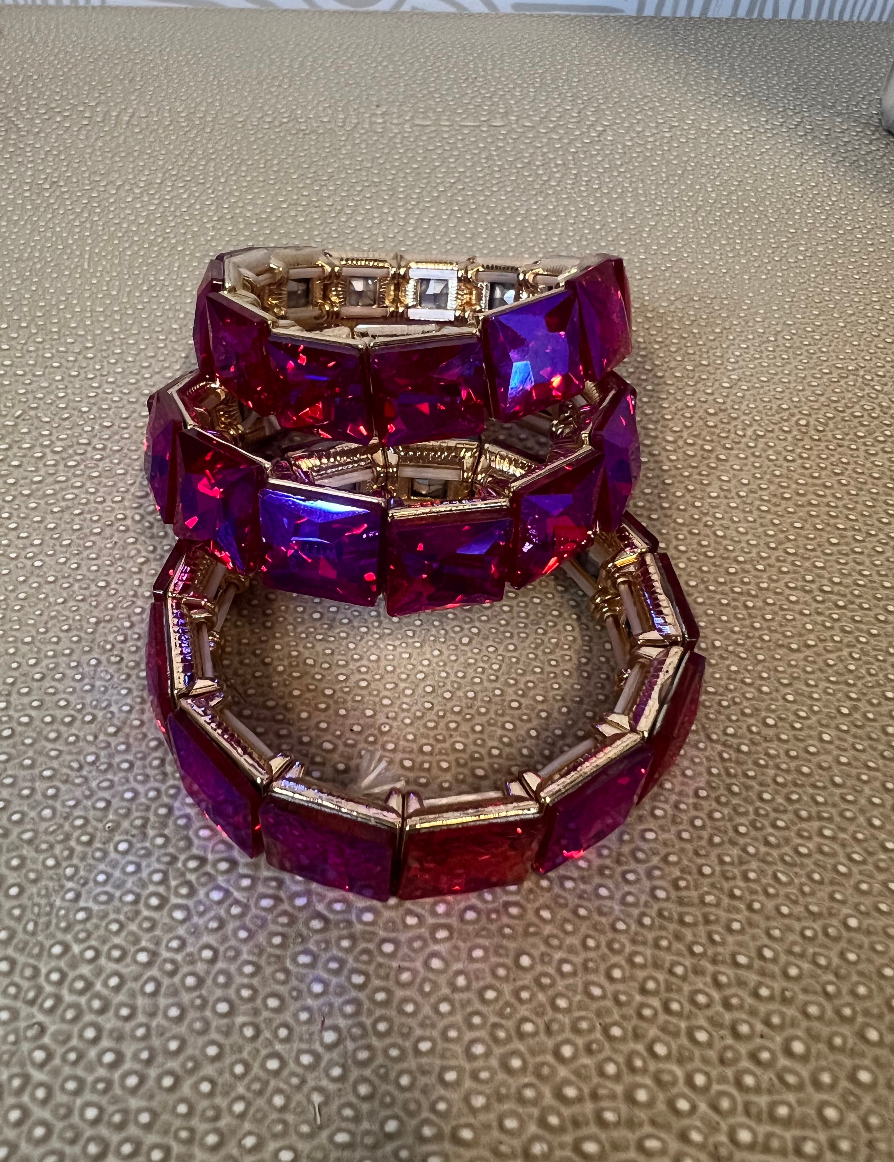 JEWELRY SALE Pink AB Bling Bracelets on Simply Obsessed