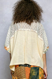 POL Floral Patchwork Lace Accent Blouse on Simply Obsessed
