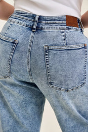 JUDY BLUE Full Size High Waist Marlow Arc Leg Jeans with Double Waistband Plus Size on Simply Obsessed