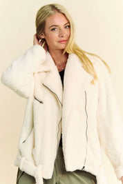 DAVI & DANI Faux Fur Zip Up Jacket on Simply Obsessed