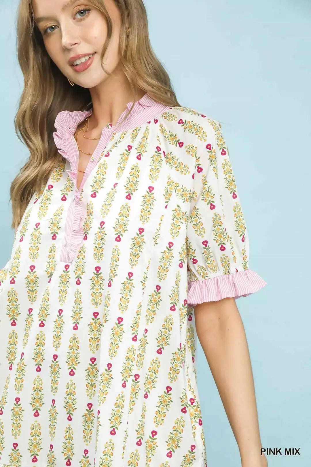 UMGEE Striped Trim Floral Tiered Mini Dress **DEBUT SALE** on Simply Obsessed
