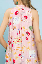 UMGEE Abstract Print Tiered Halter Midi Dress on Simply Obsessed