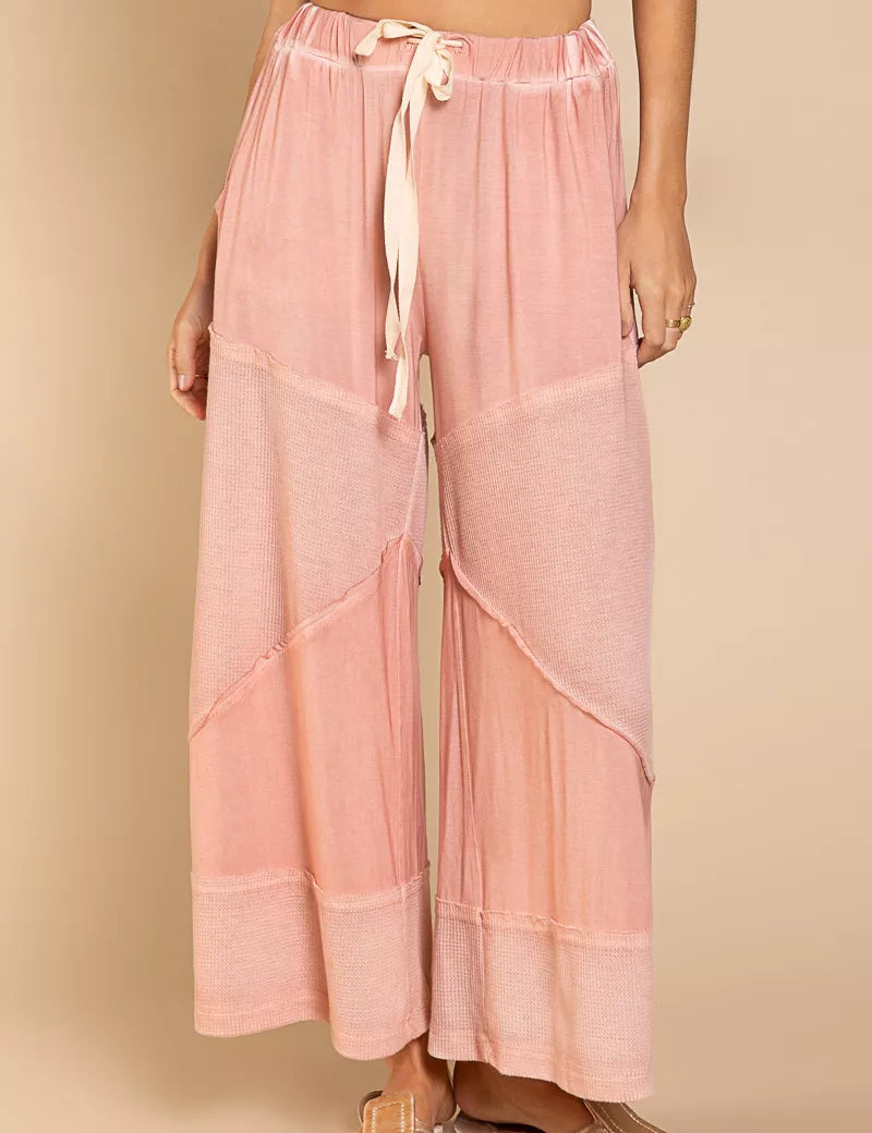 POL Elastic Waistband Wide Leg Pants with Drawstring on Simply Obsessed