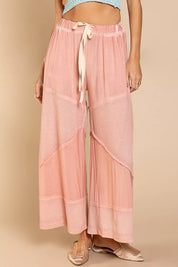POL Elastic Waistband Wide Leg Pants with Drawstring on Simply Obsessed