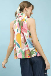 UMGEE Multi-Color Floral Halter Neck Boho Top on Simply Obsessed