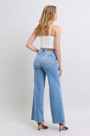 JUDY BLUE Full Size Wide Leg Jeans with Pockets on Simply Obsessed