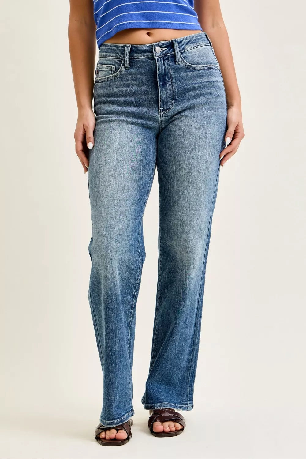 JUDY BLUE Mid Rise 90s Straight Jeans on Simply Obsessed