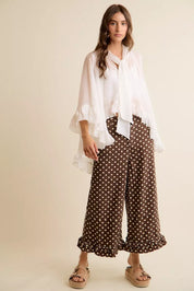 SO ME Sheer Ruffle Bell Sleeves Bow Tie Flowy Blouse Top on Simply Obsessed