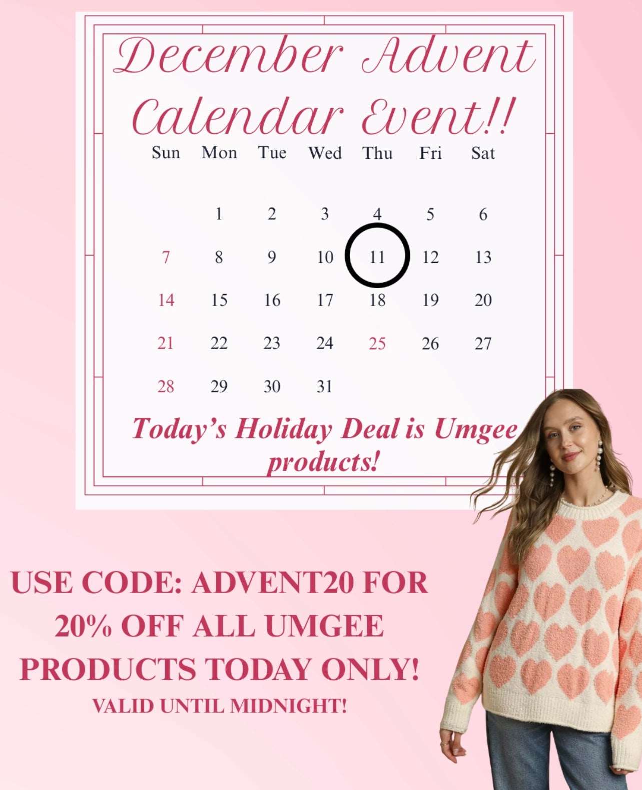 UMGEE ADVENT CALENDAR EVENT DEC.11TH!
