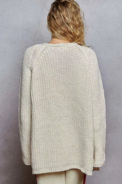 POL Open Front Knit Cardigan with Front Pocket on Simply Obsessed