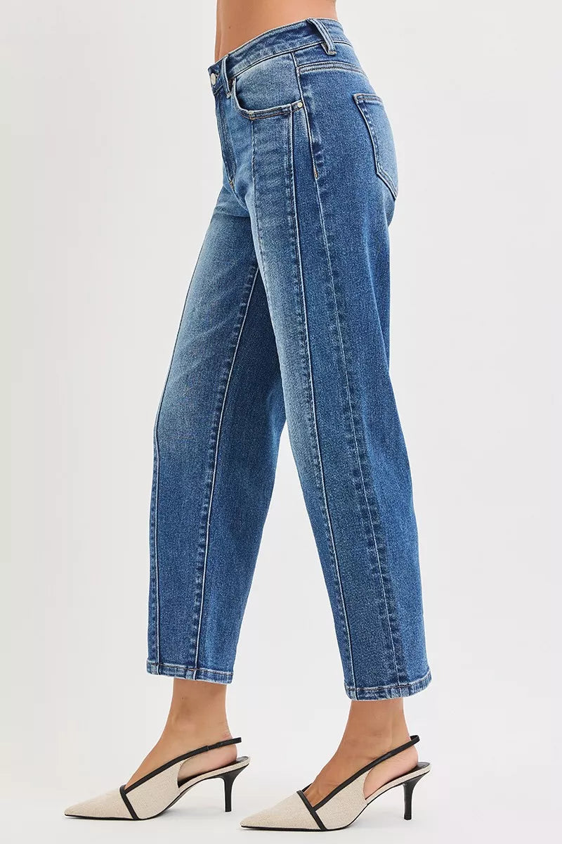 RISEN High Rise Crop Straight Jeans on Simply Obsessed