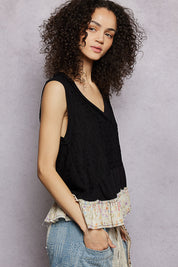POL Floral Print V-Neck Textured Tank **SALE** on Simply Obsessed