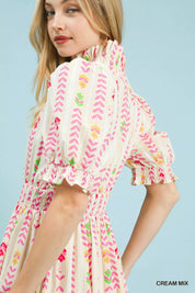 UMGEE Vibrant Ruffle Smocked Midi Dress on Simply Obsessed