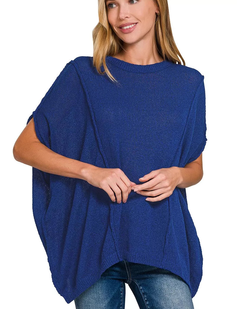 ZENANA Drop Shoulder Short Sleeve Knit Top on Simply Obsessed