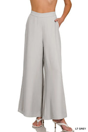 Zenana Relaxed Fit Elastic Waisted Wide Leg Pants on Simply Obsessed