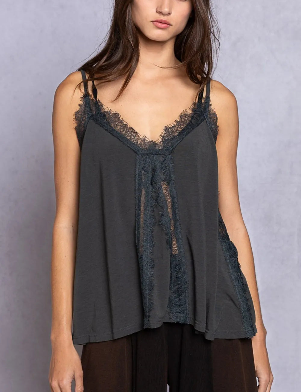POL Lace Detail V-Neck Cami on Simply Obsessed