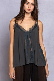 POL Lace Detail V-Neck Cami on Simply Obsessed