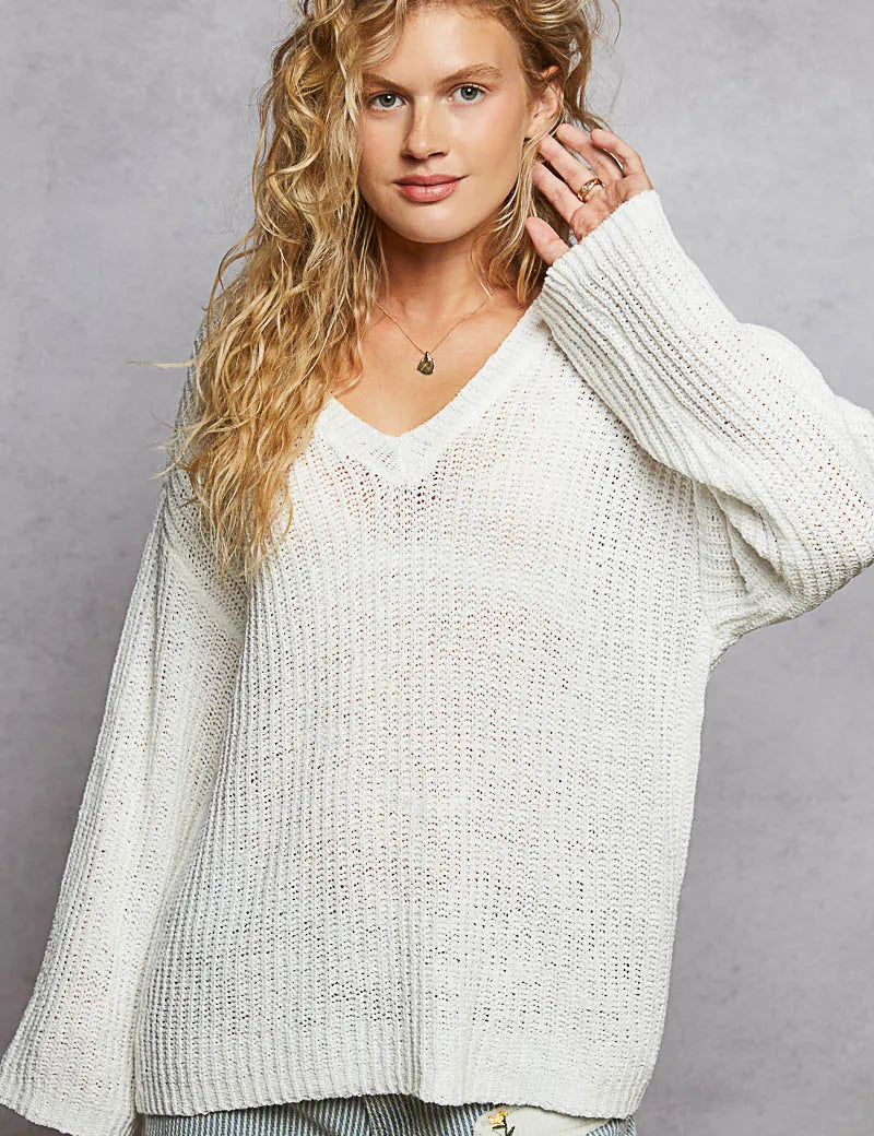 POL Oversized V-Neck Knit Top *PINK FRIDAY* on Simply Obsessed