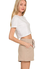 ZENANA Fleece Long Sleeve Sweatshirts & Shorts Set on Simply Obsessed