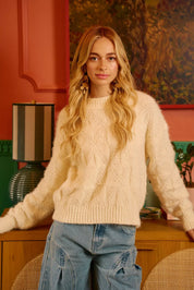 BIBI Checker Board Drop Shoulder Sweater on Simply Obsessed