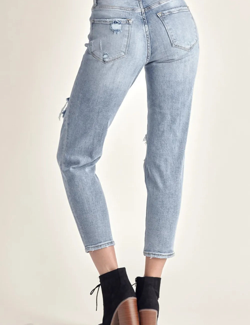 RISEN Distressed Slim Cropped Jeans on Simply Obsessed