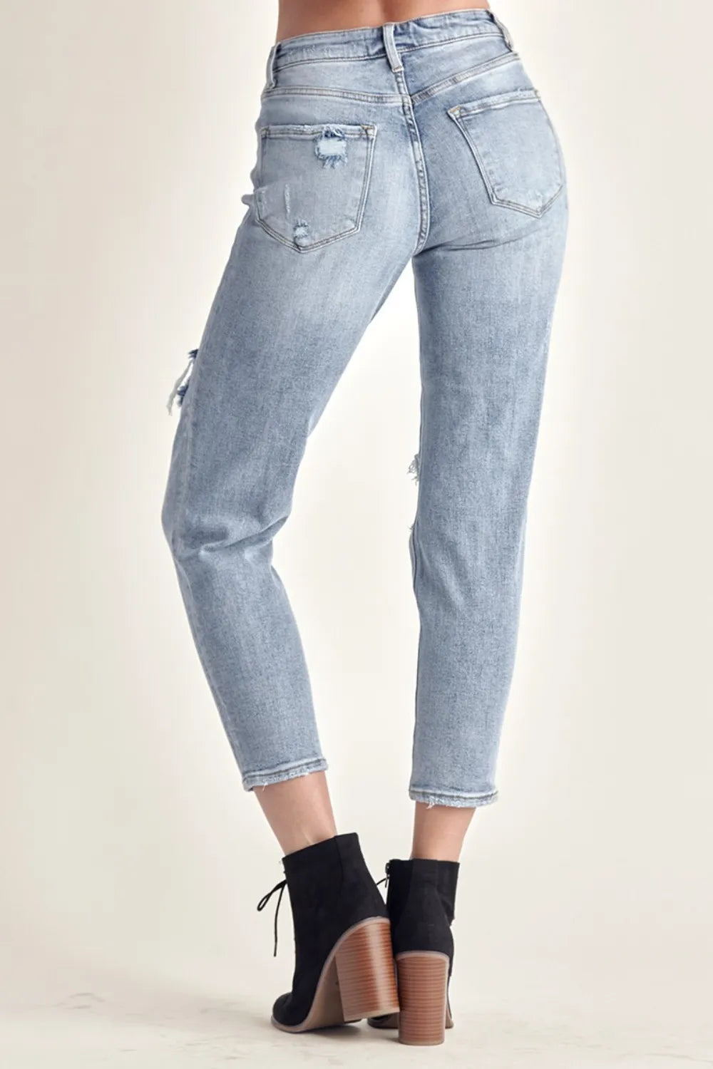 RISEN Distressed Slim Cropped Jeans on Simply Obsessed