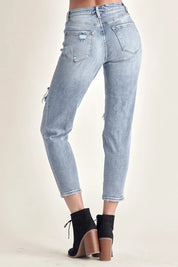 RISEN Distressed Slim Cropped Jeans on Simply Obsessed