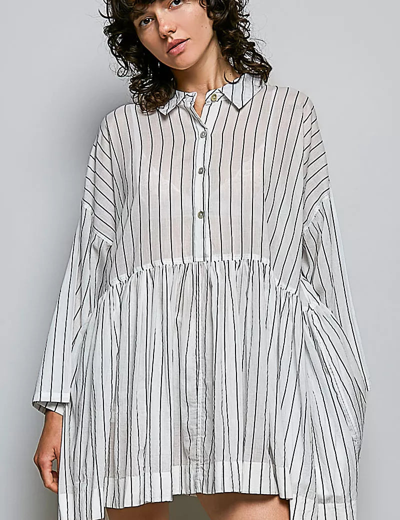 POL Striped Relaxed Fit Shirt Dress on Simply Obsessed