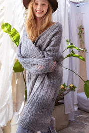 POL Distressed Cable-Knit Ombre Dying Cardigan on Simply Obsessed